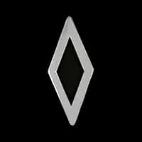 Polished Silver & Black Inlay